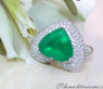 Terrific Emerald Heart Ring with Diamonds