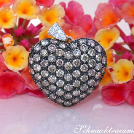 Beautiful Brown Diamond Heart Pendant incl. Chain