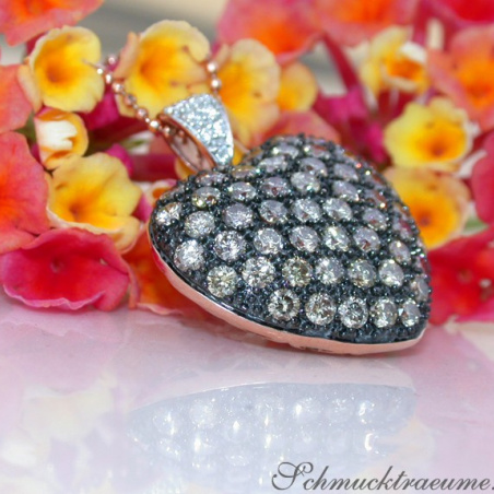 Beautiful Brown Diamond Heart Pendant incl. Chain