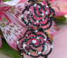 Picture Perfect Rose Earrings with Black Diamonds