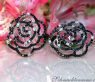 Picture Perfect Rose Earrings with Black Diamonds