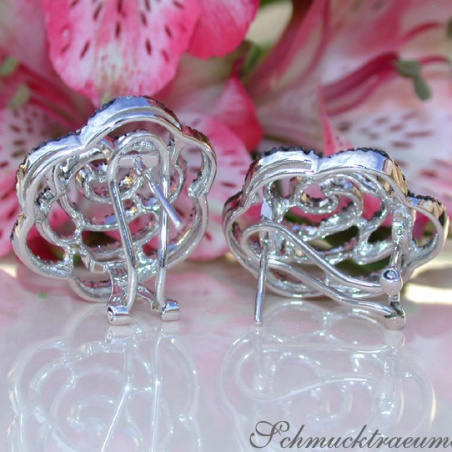 Picture Perfect Rose Earrings with Black Diamonds