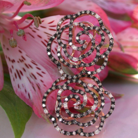 Picture Perfect Rose Earrings with Natural Brown Diamonds
