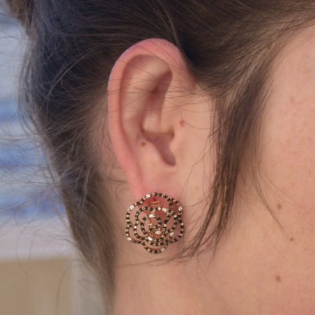 Picture Perfect Rose Earrings with Natural Brown Diamonds