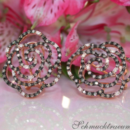 Picture Perfect Rose Earrings with Natural Brown Diamonds