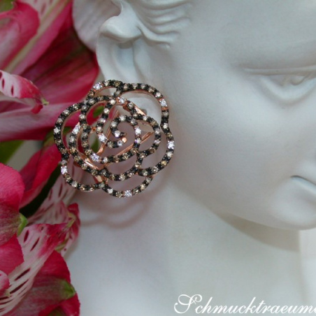 Picture Perfect Rose Earrings with Natural Brown Diamonds