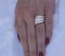 Three Curved Stacking Rings with Diamonds