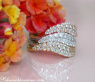 Three Curved Stacking Rings with Diamonds
