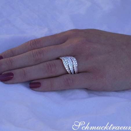 Three Curved Stacking Rings with Diamonds