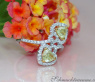 Feminine Diamond Heart Ring with Yellow Diamonds