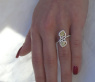 Feminine Diamond Heart Ring with Yellow Diamonds