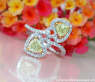 Feminine Diamond Heart Ring with Yellow Diamonds