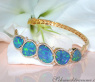 Stately Boulder Opal Bangle with Diamonds