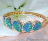 Stately Boulder Opal Bangle with Diamonds