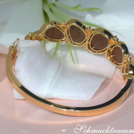 Stately Boulder Opal Bangle with Diamonds