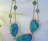 Precious Boulder Opal Necklace with Emeralds and Diamonds