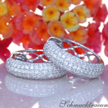 Precious Diamond Pave Hoop Earrings