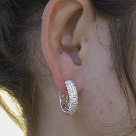 Precious Diamond Pave Hoop Earrings