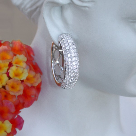 Precious Diamond Pave Hoop Earrings