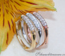 Three Bamboo Style Stackable Rings with Diamonds