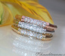 Three Bamboo Style Stackable Rings with Diamonds