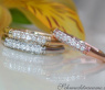 Three Bamboo Style Stackable Rings with Diamonds