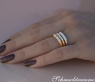 Three Bamboo Style Stackable Rings with Diamonds