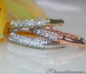 Three Bamboo Style Stackable Rings with Diamonds