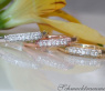 Three Bamboo Style Stackable Rings with Diamonds