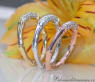 Three Bamboo Style Stackable Rings with Diamonds
