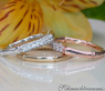 Three Bamboo Style Stackable Rings with Diamonds
