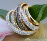 Multi Row Diamond Ring with Brown Diamonds of Stately Size