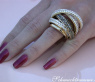 Multi Row Diamond Ring with Brown Diamonds of Stately Size