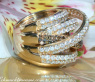 Multi Row Diamond Ring with Brown Diamonds of Stately Size