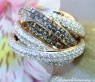 Multi Row Diamond Ring with Brown Diamonds of Stately Size