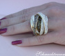 Multi Row Diamond Ring with Brown Diamonds of Stately Size