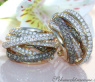Multi Row Earrings with White & Brown Diamonds