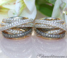 Multi Row Earrings with White & Brown Diamonds
