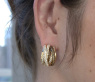 Multi Row Earrings with White & Brown Diamonds