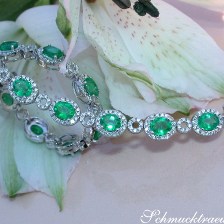 Brillanten Armband mit kolumbianischen Smaragden
