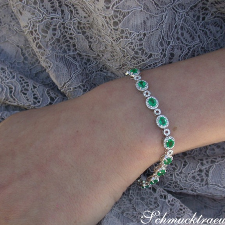 Brillanten Armband mit kolumbianischen Smaragden