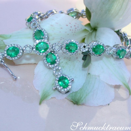 Brillanten Armband mit kolumbianischen Smaragden