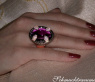 Amethyst Ring mit Brillanten und schwarzen Diamanten
