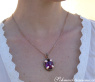 Unique Amethyst Pendant with Black and White Diamonds
