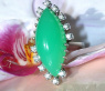 Terrific Chrysoprase Ring with Diamonds