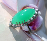 Terrific Chrysoprase Ring with Diamonds