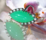 Terrific Chrysoprase Ring with Diamonds