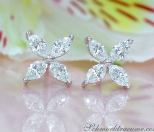 Finest Marquise Diamond Studs (Star / Blossom Style)