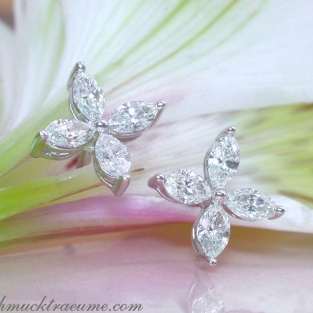 Finest Marquise Diamond Studs (Star / Blossom Style)