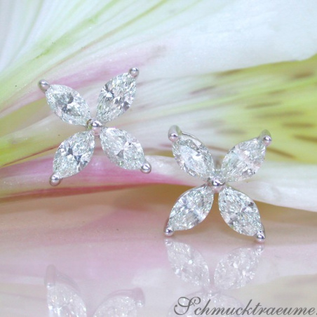 Finest Marquise Diamond Studs (Star / Blossom Style)